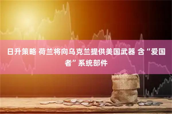 日升策略 荷兰将向乌克兰提供美国武器 含“爱国者”系统部件
